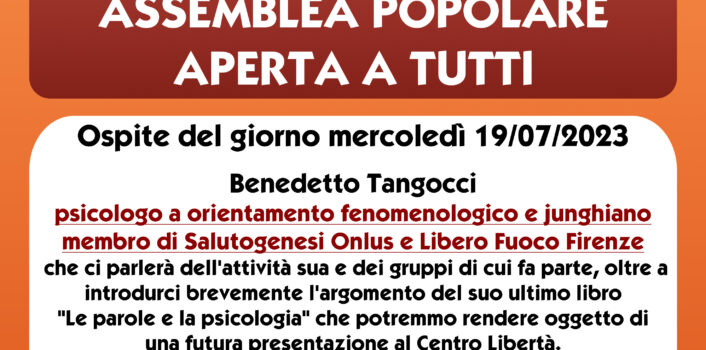 Incontro con Benedetto Tangocci, psicologo